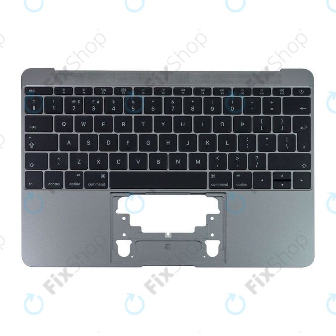 Apple MacBook 12" A1534 (Early 2015 - Mid 2017) - Zgornji okvir tipkovnice + tipkovnica UK (Space Gray)