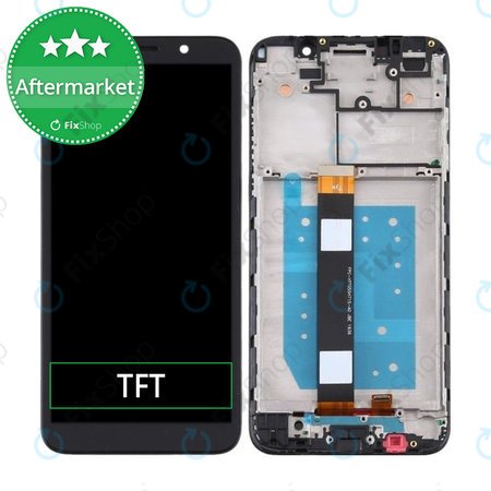 Motorola Moto E6 Play - LCD zaslon + steklo na dotik + okvir (Black) TFT