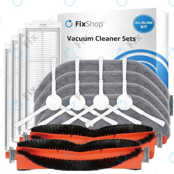 Komplet nadomestnih delov za Xiaomi Robot Vacuum S10, S10 EU, S12 (2x Glavni krtači, 4x Filtri, 4x Stranski krtači, 4x Krpe za brisanje)