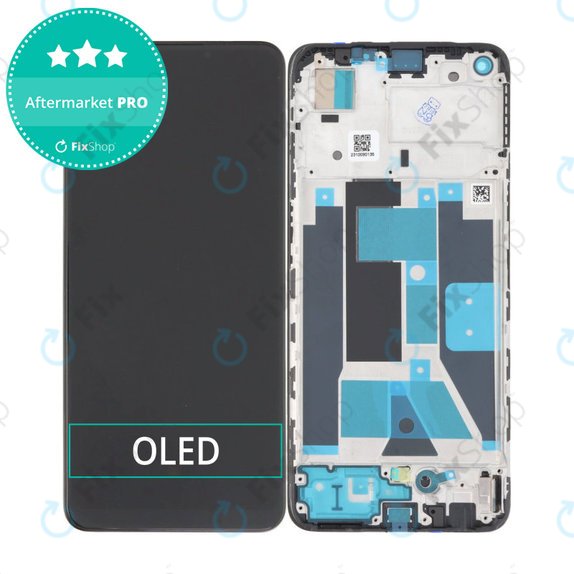 Realme 9 - LCD zaslon + steklo na dotik + okvir (Meteor Black) OLED