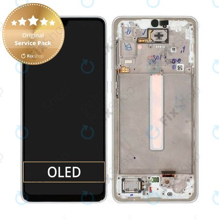 Samsung Galaxy A33 5G A336B - LCD zaslon + steklo na dotik + okvir (Awesome White) - GH82-28143B, GH82-28144B Genuine Service Pack