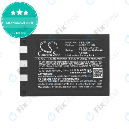 Baterija za Olympus C-765 Zoom, Camedia X-3, 1090mAh, Li-Ion, 3.7V, Li-10B, HQ