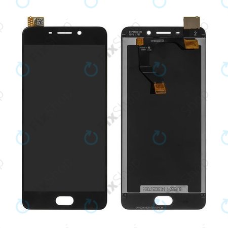 Meizu M6 Note - LCD zaslon + steklo na dotik + okvir (Black) TFT