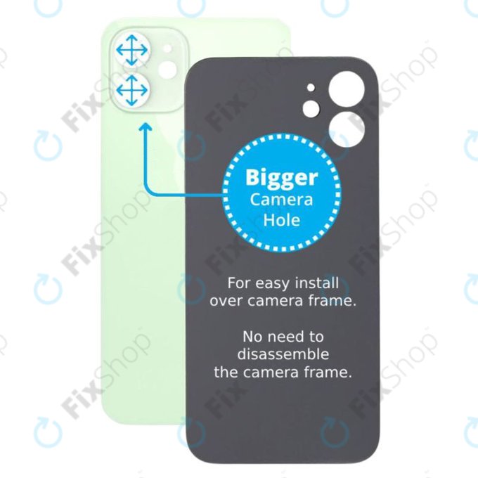 Apple iPhone 12 - Steklo zadnjega ohišja s povečano odprtino za kamero (Green)