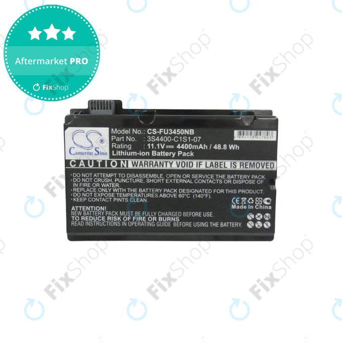 Baterija za Fujitsu Amilo Pi3450, Amilo Pi3525, Amilo Pi3540, 4400mAh, Li-Ion, 11.1V, 3S4400-C1S1-07, HQ