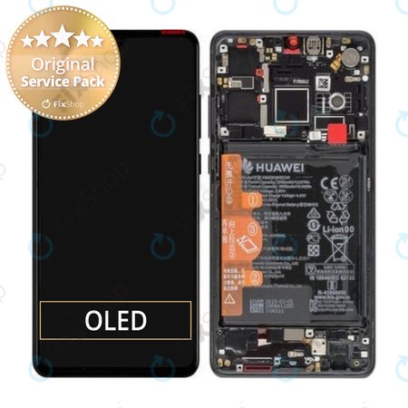 Huawei P30 - LCD zaslon + steklo na dotik + okvir + baterija (Black) - 02352NLL, 02354HLT, 0254HMG Genuine Service Pack