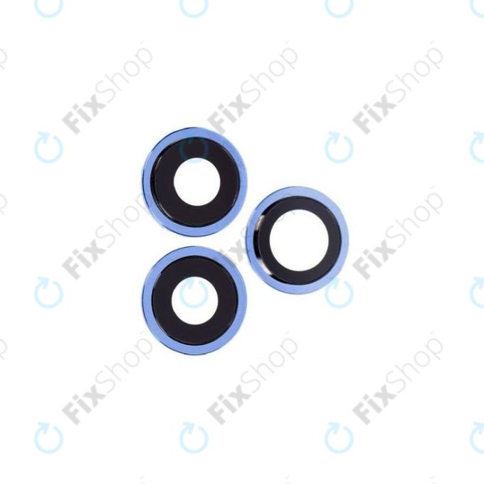 Apple iPhone 12 Pro - Steklo zadnje kamere z okvirjem (Blue) - 3 kosi