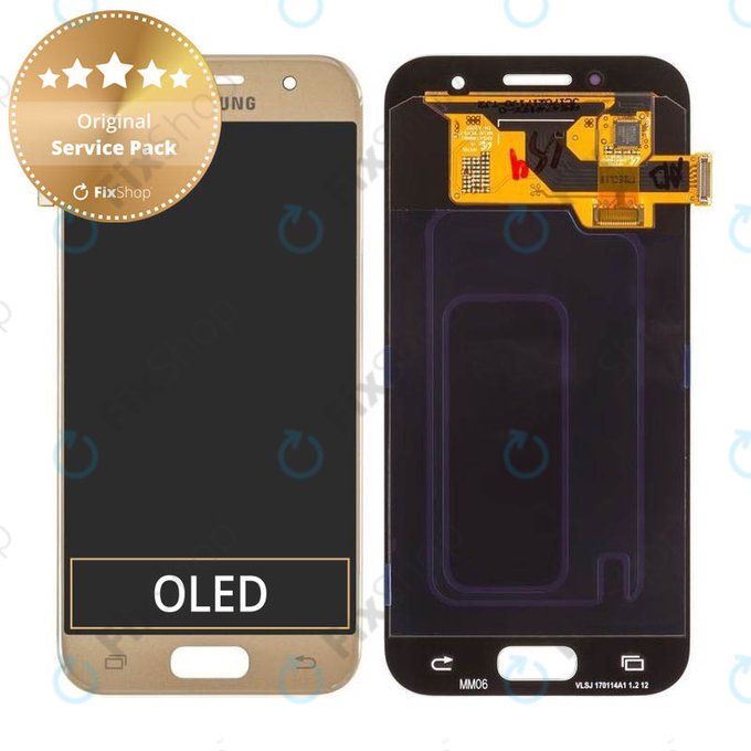 Samsung Galaxy A3 A320F (2017) - LCD zaslon + steklo na dotik (Gold Sand) - GH97-19732B, GH97-19753B Genuine Service Pack
