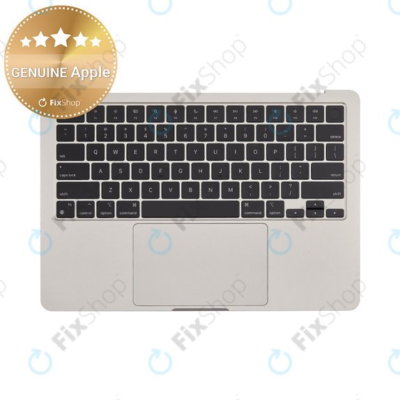 Zgornji okvir tipkovnice za MacBook Air 13", A3113 (2024), US tipkovnico in baterijo, Starlight, 661-40229, Genuine Apple