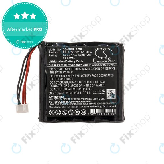 Baterija za Marshall Kilburn, 3400mAh, Li-Ion, 14.4V, TF18650-2200-1S4PA, HQ
