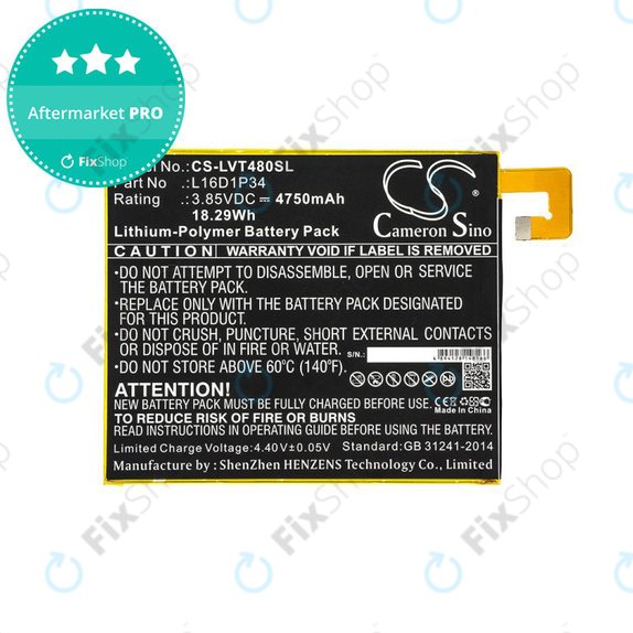Baterija za Lenovo Tab4 8, 4750mAh, Li-Pol, 3.85V, L16D1P34, HQ