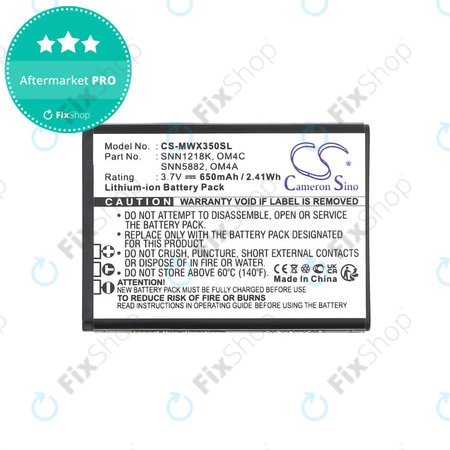 Baterija za Motorola Gleam +, 650mAh, Li-Ion, 3.7V, OM4A, OM4C, HQ