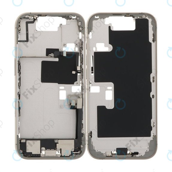 Apple iPhone 16 Pro - Srednji Okvir + Gumbi za Vklop, Glasnost in Kamero (Natural Titanium)