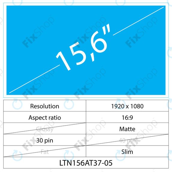 15,6 LCD Slim mat 30 pin Full HD