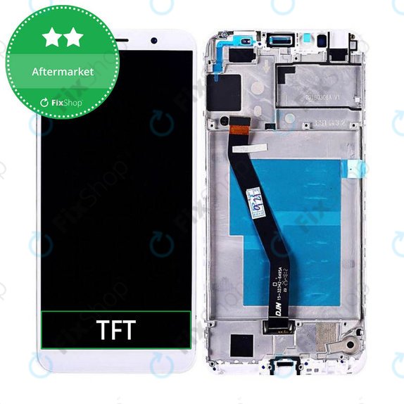 Huawei Y6 Prime (2018) - LCD zaslon + steklo na dotik + okvir (White) TFT