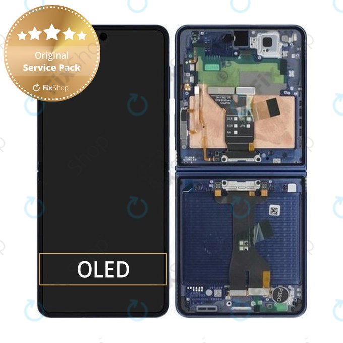 Samsung Galaxy Z Flip 7 F766B - LCD zaslon + steklo na dotik + okvir (Blue Shadow) - GH82-37581A Genuine Service Pack