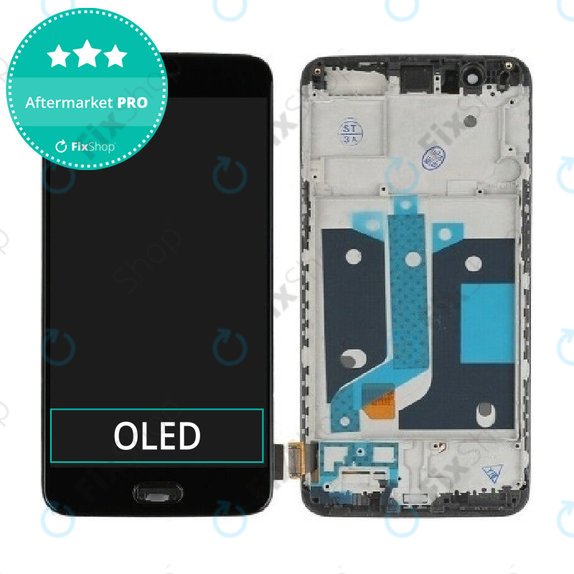 OnePlus 5 - LCD zaslon + steklo na dotik + okvir (Black) TFT