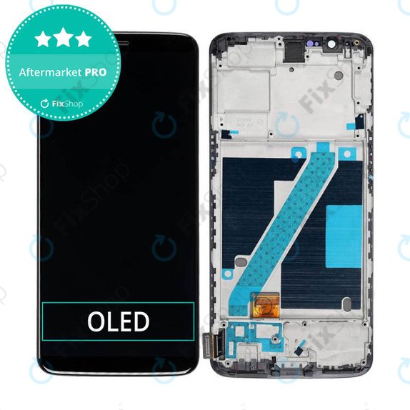 OnePlus 5T - LCD zaslon + steklo na dotik + okvir (Black) OLED