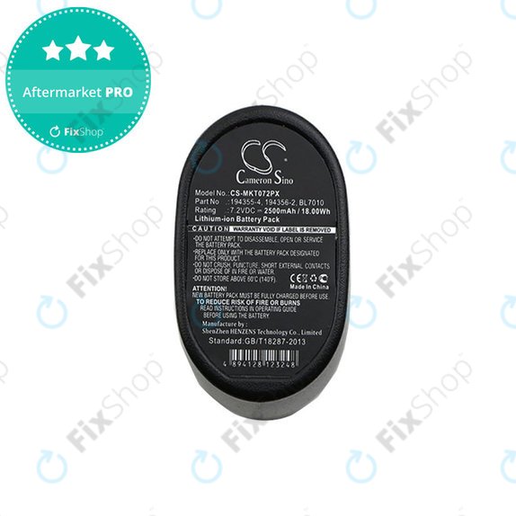 Baterija za Makita CL070, CL072, DF010, TD020, TD021, TD022, 2500mAh, Li-Ion, 7.2V, 194355-4, HQ