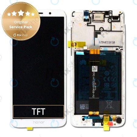 Huawei Honor 7S - LCD zaslon + steklo na dotik + okvir + baterija (White) - 02351XHT Genuine Service Pack