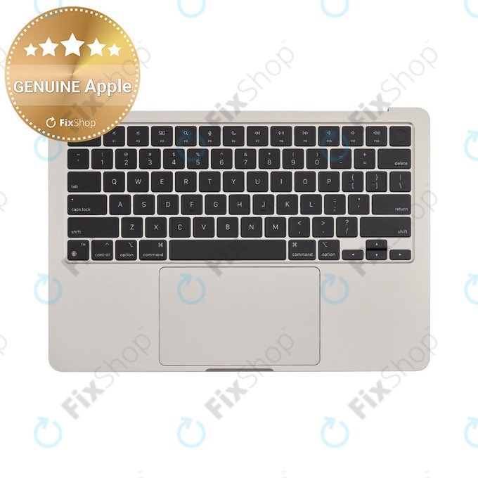 Zgornji okvir tipkovnice za MacBook Air 13", A3113 (2024), US tipkovnico in baterijo, Starlight, 661-40229, Genuine Apple
