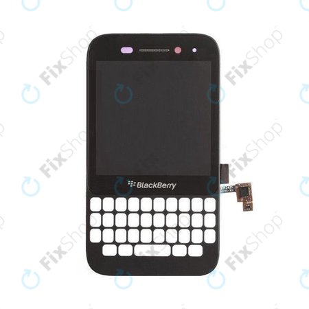 Blackberry Q5 - LCD zaslon + steklo na dotik + okvir (Black) TFT