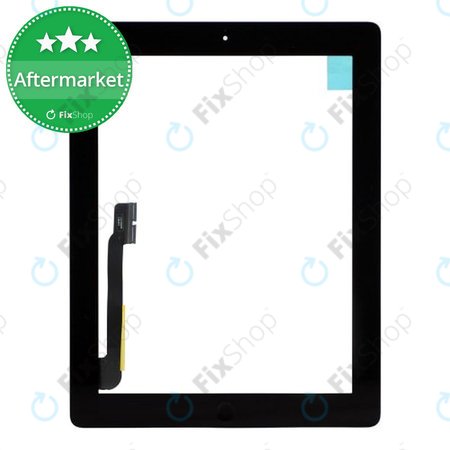 Apple iPad 3, iPad 4 - Steklo na dotik + gumb Domov (Black)