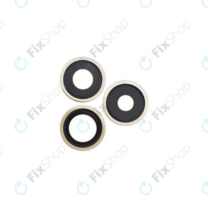 Apple iPhone 13 Pro, 13 Pro Max - Steklo zadnje kamere z okvirjem (Gold) - 3 kosi