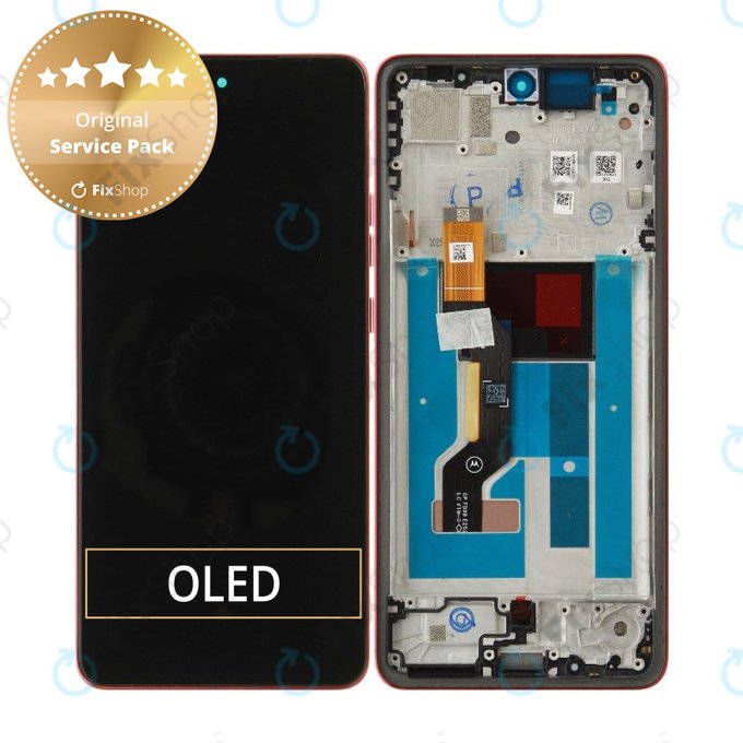 Zaslon za Motorola Moto G86 5G, Steklo na dotik z okvirjem, Chrysanthemum, 5D68C30477, Genuine Service Pack