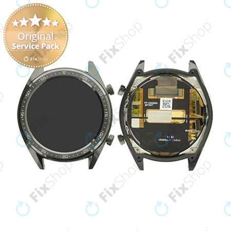 Huawei Watch GT Sport Fortuna B19S - LCD zaslon + steklo na dotik + okvir (Black) - 02352GNG Genuine Service Pack