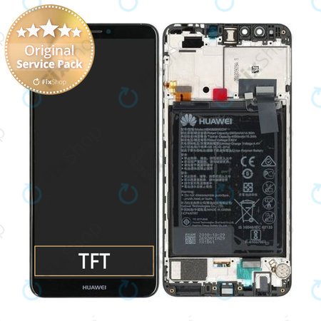 Huawei Y9 (2018) - LCD zaslon + steklo na dotik + okvir + baterija (Black) - 02351VFR, 02351VFS Genuine Service Pack