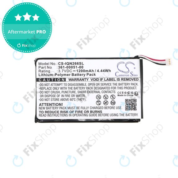 Baterija za Garmin Nüvi 2660, 1200mAh, Li-Pol, 3.7V, 361-00051-00, HQ
