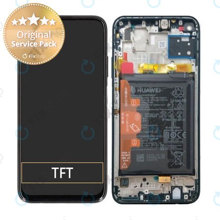 Huawei P40 Lite - LCD zaslon + steklo na dotik + okvir + baterija (Crush Green) - 02353KGA Genuine Service Pack