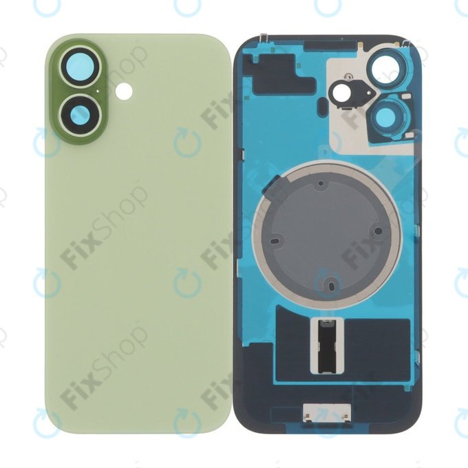 Apple iPhone 17 - Steklo zadnjega ohišja + Leča kamere + Kovinska plošča + Magsafe magnet (Sage)