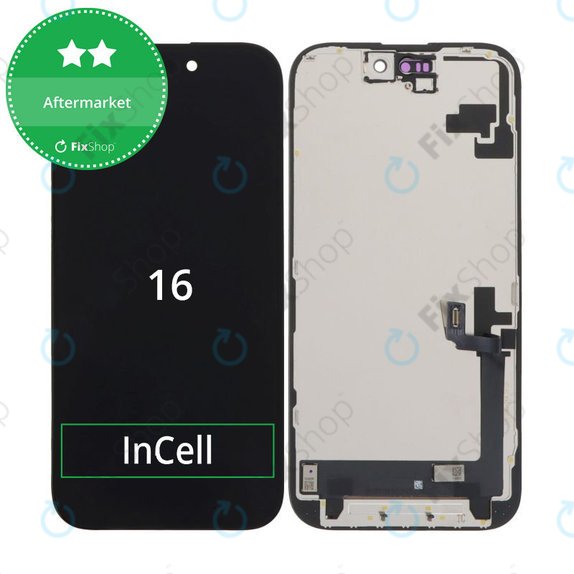 Zaslon In-Cell HD+ za iPhone 16, Steklo na dotik z okvirjem