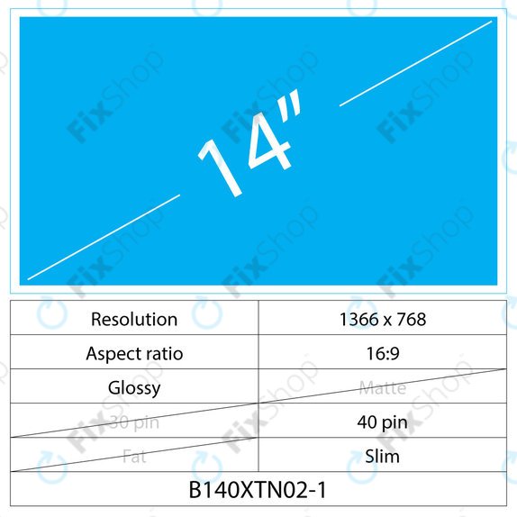 14 LCD Slim sijajni LED 40 pin