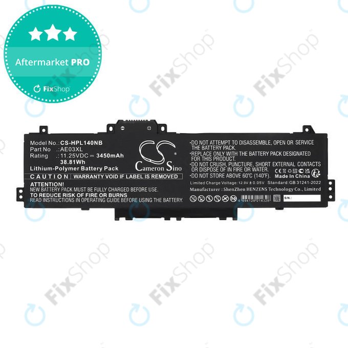 Baterija za HP 14, 15, 3450mAh, Li-Pol, 11.25V, AE03XL, HQ