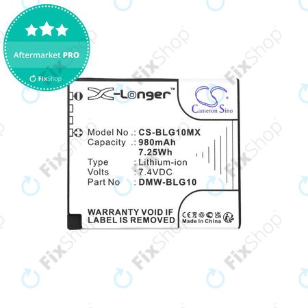 Baterija za Leica D-Lux Type 109, Panasonic Lumix DMC-GF3, GX7, LX100, 980mAh, Li-Ion, 7.4V, DMW-BLG10, HQ