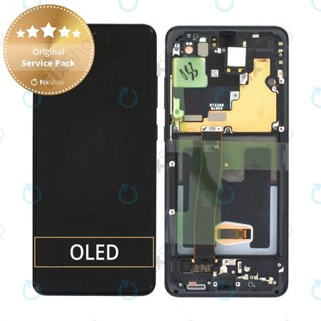 Samsung Galaxy S20 Ultra G988F - LCD zaslon + steklo na dotik + okvir (Cosmic Black) - GH82-26032A, GH82-26033A Genuine Service Pack