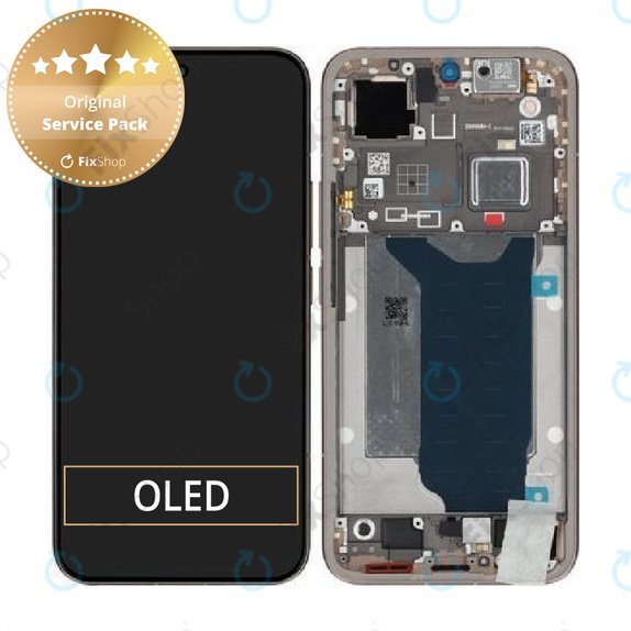 Zaslon za Xiaomi 15T Pro 5G, Mocha Gold, Steklo na dotik z okvirjem, 5600060O12U00, Genuine Service Pack
