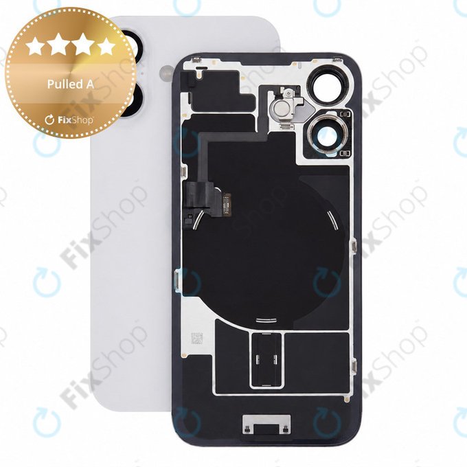 Steklo zadnjega ohišja za iPhone 16, White, Pulled A
