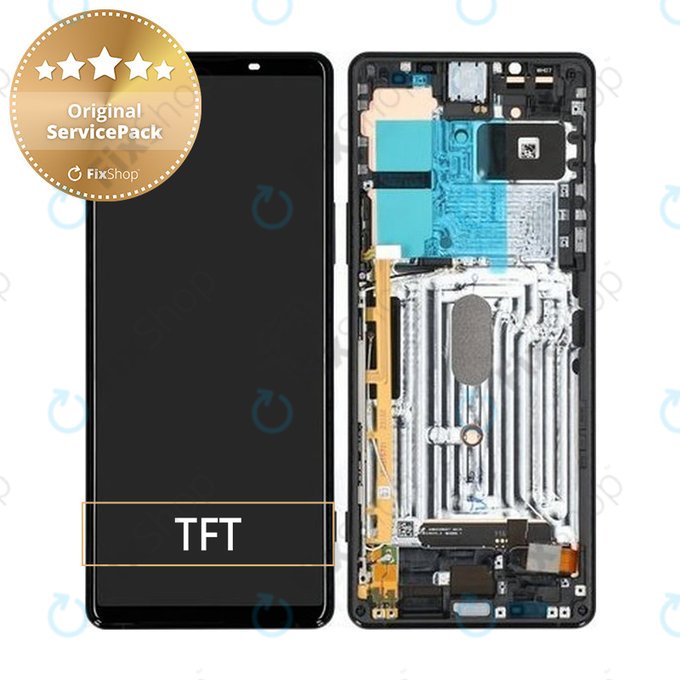 Sony Xperia 1 II - LCD zaslon + steklo na dotik + okvir (Black) - A5019821A Genuine Service Pack