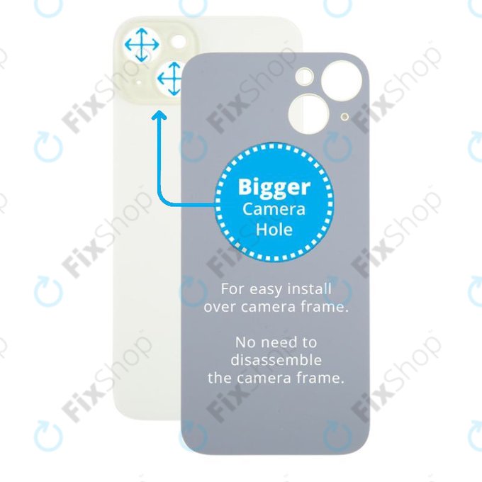 Apple iPhone 15 Plus - Steklo zadnjega ohišja s povečano luknjo za kamero (Yellow)