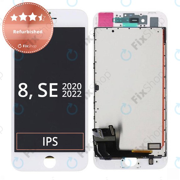 Apple iPhone 8, SE (2020), SE (2022) - LCD zaslon + steklo na dotik + okvir (White) Refurbished