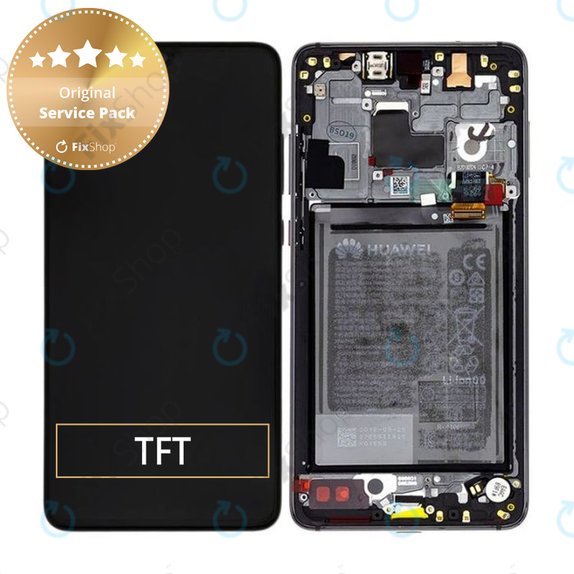 Huawei Mate 20 - LCD zaslon + steklo na dotik + okvir + baterija (Black) - 02352ETG Genuine Service Pack