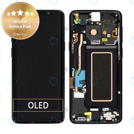 Samsung Galaxy S9 G960F - LCD zaslon + steklo na dotik + okvir (Midnight Black) - GH97-21696A, GH97-21697A, GH97-21724A Genuine Service Pack