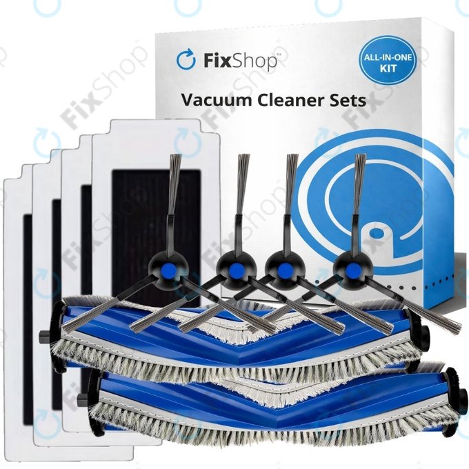 Komplet nadomestnih delov za Ecovacs Omni T30 (2x Glavna krtača, 4x Filter, 4x Stranska krtača)