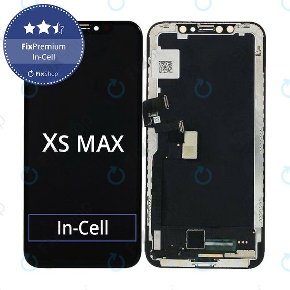 Zaslon In-Cell za iPhone XS Max, Steklo na dotik z okvirjem, FixPremium