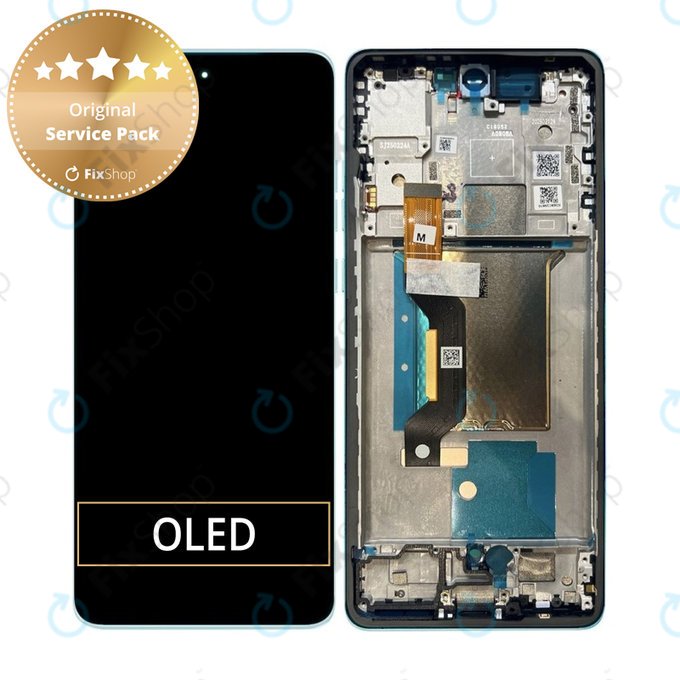 Motorola Edge 60 Fusion - LCD zaslon + steklo na dotik + okvir (Amazonite) - 5D68C29879 Genuine Service Pack