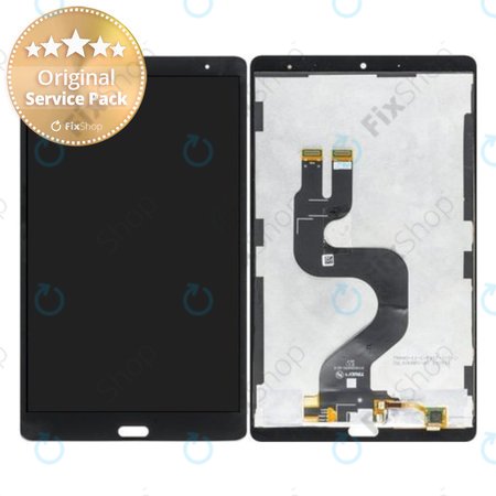 Huawei MediaPad M5 8 - LCD zaslon + steklo na dotik + okvir + čitalec prstnih odtisov (Space Grey) - 02351VKB Genuine Service Pack